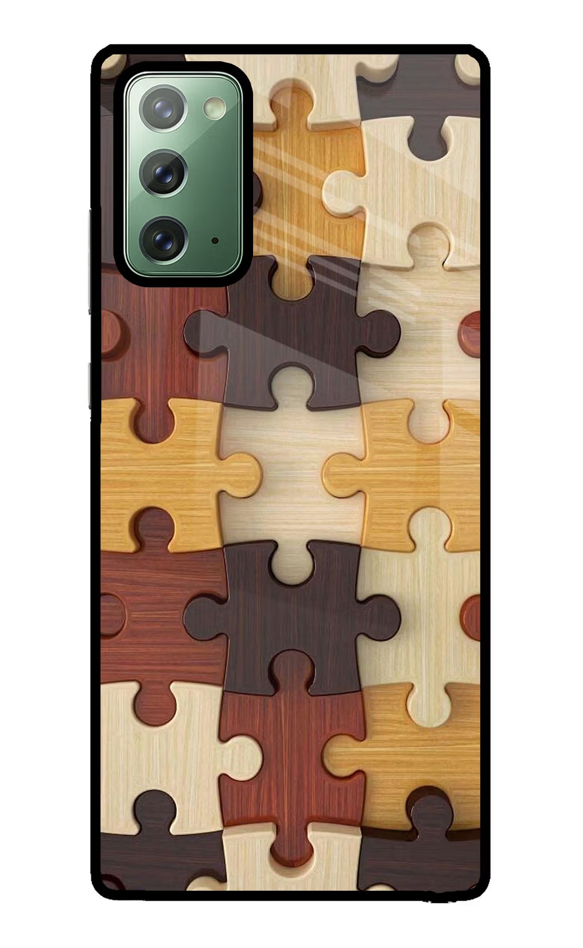 Wooden Puzzle Samsung Note 20 Back Cover - Wooden Puzzle Samsung Note 20 Glass Case Back Cover by Casekaro Wooden Puzzle Samsung Note 20 Glass Case Back Cover by Casekaro