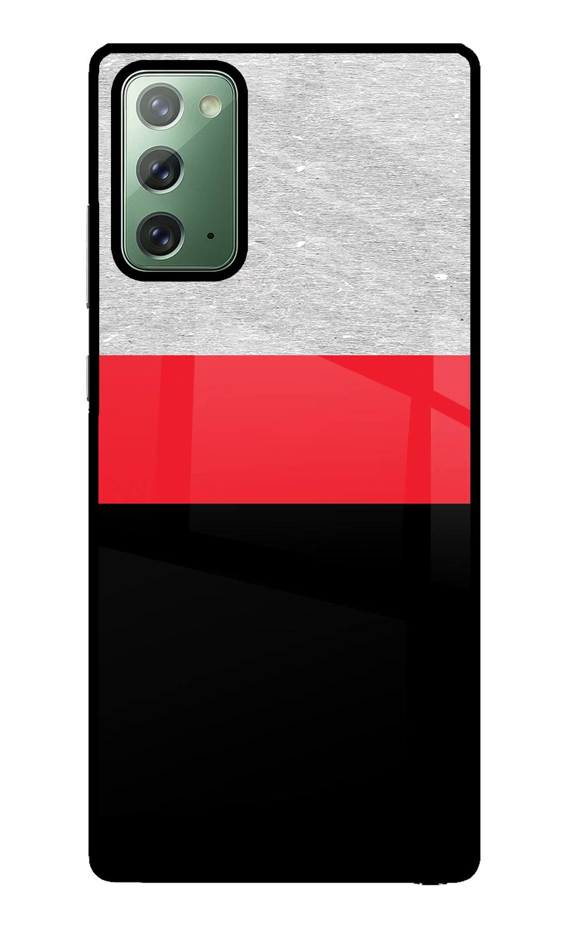 Tri Color Pattern Samsung Note 20 Back Cover - Tri Color Pattern Samsung Note 20 Glass Case Back Cover by Casekaro Tri Color Pattern Samsung Note 20 Glass Case Back Cover by Casekaro