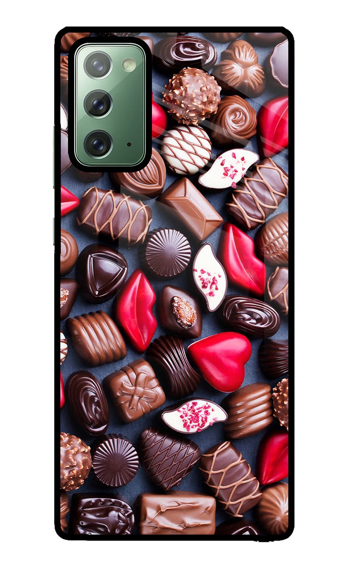 Chocolates Samsung Note 20 Back Cover - Chocolates Samsung Note 20 Glass Case Back Cover by Casekaro Chocolates Samsung Note 20 Glass Case Back Cover by Casekaro