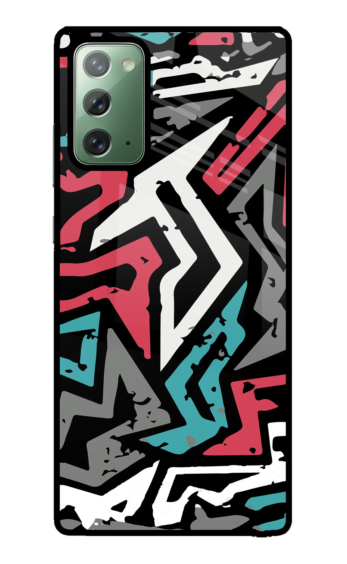 Geometric Graffiti Samsung Note 20 Back Cover - Geometric Graffiti Samsung Note 20 Glass Case Back Cover by Casekaro Geometric Graffiti Samsung Note 20 Glass Case Back Cover by Casekaro