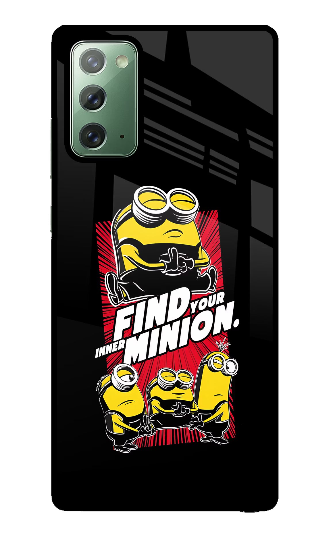 Find your inner Minion Samsung Note 20 Back Cover - Find your inner Minion Samsung Note 20 Glass Case Back Cover by Casekaro Find your inner Minion Samsung Note 20 Glass Case Back Cover by Casekaro
