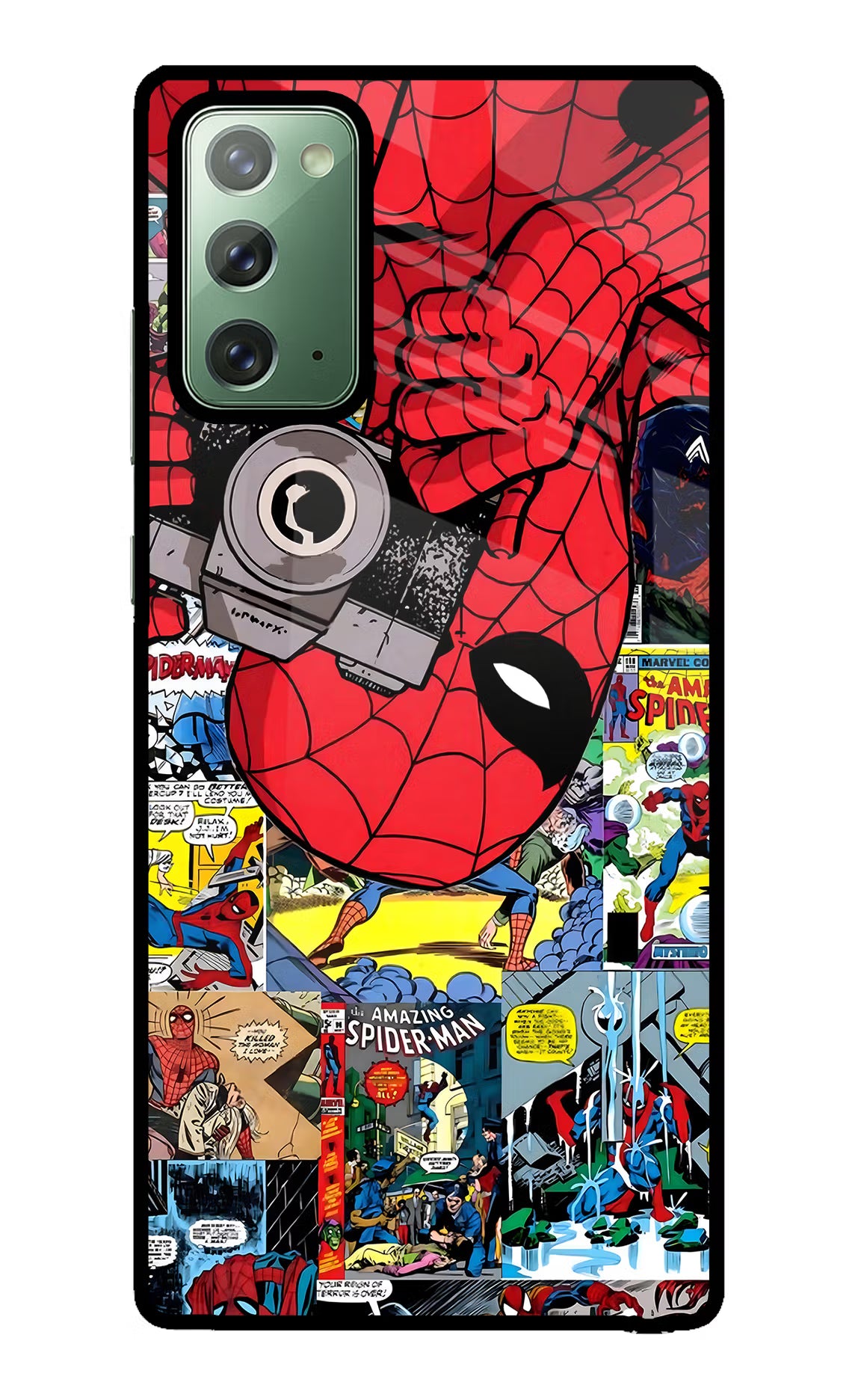 Spider Man Samsung Note 20 Back Cover - Spider Man Samsung Note 20 Glass Case Back Cover by Casekaro Spider Man Samsung Note 20 Glass Case Back Cover by Casekaro