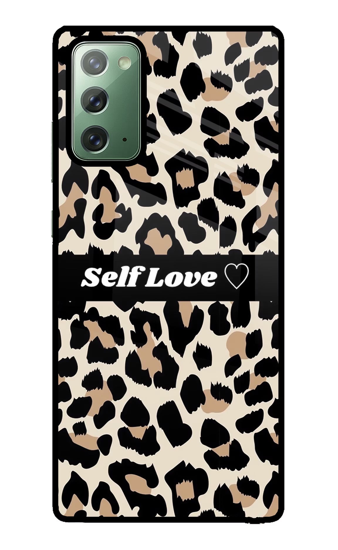 Leopard Print Self Love Samsung Note 20 Back Cover - Leopard Print Self Love Samsung Note 20 Glass Case Back Cover by Casekaro Leopard Print Self Love Samsung Note 20 Glass Case Back Cover by Casekaro