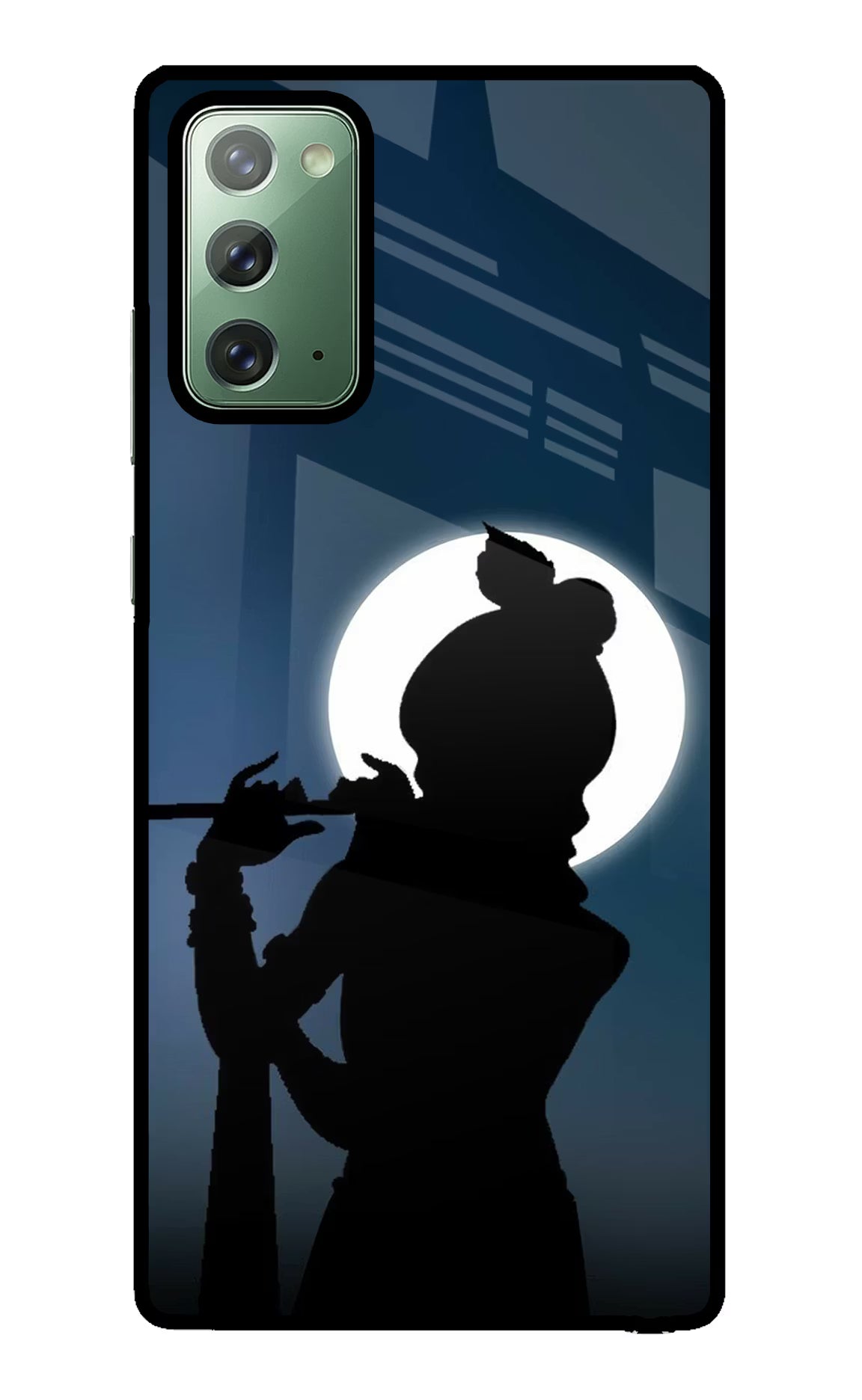 Shri Krishna Silhouette Samsung Note 20 Back Cover - Shri Krishna Silhouette Samsung Note 20 Glass Case Back Cover by Casekaro Shri Krishna Silhouette Samsung Note 20 Glass Case Back Cover by Casekaro