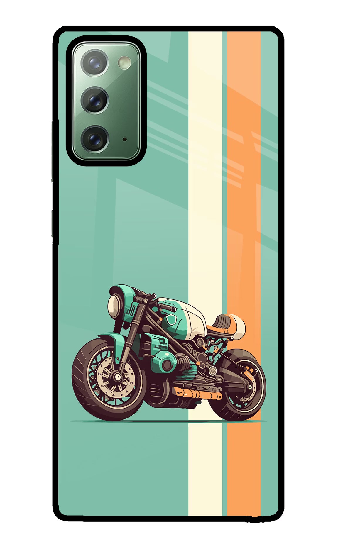 Striped Moto Drift Samsung Note 20 Back Cover - Striped Moto Drift Samsung Note 20 Glass Case Back Cover by Casekaro Striped Moto Drift Samsung Note 20 Glass Case Back Cover by Casekaro