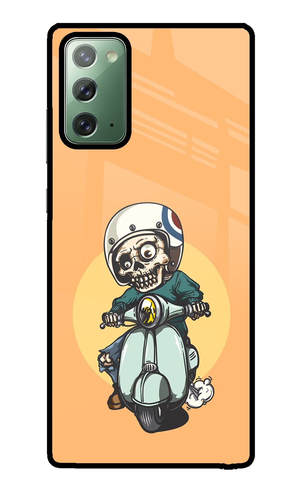 Undead Biker Samsung Note 20 Back Cover - Undead Biker Samsung Note 20 Glass Case Back Cover by Casekaro Undead Biker Samsung Note 20 Glass Case Back Cover by Casekaro