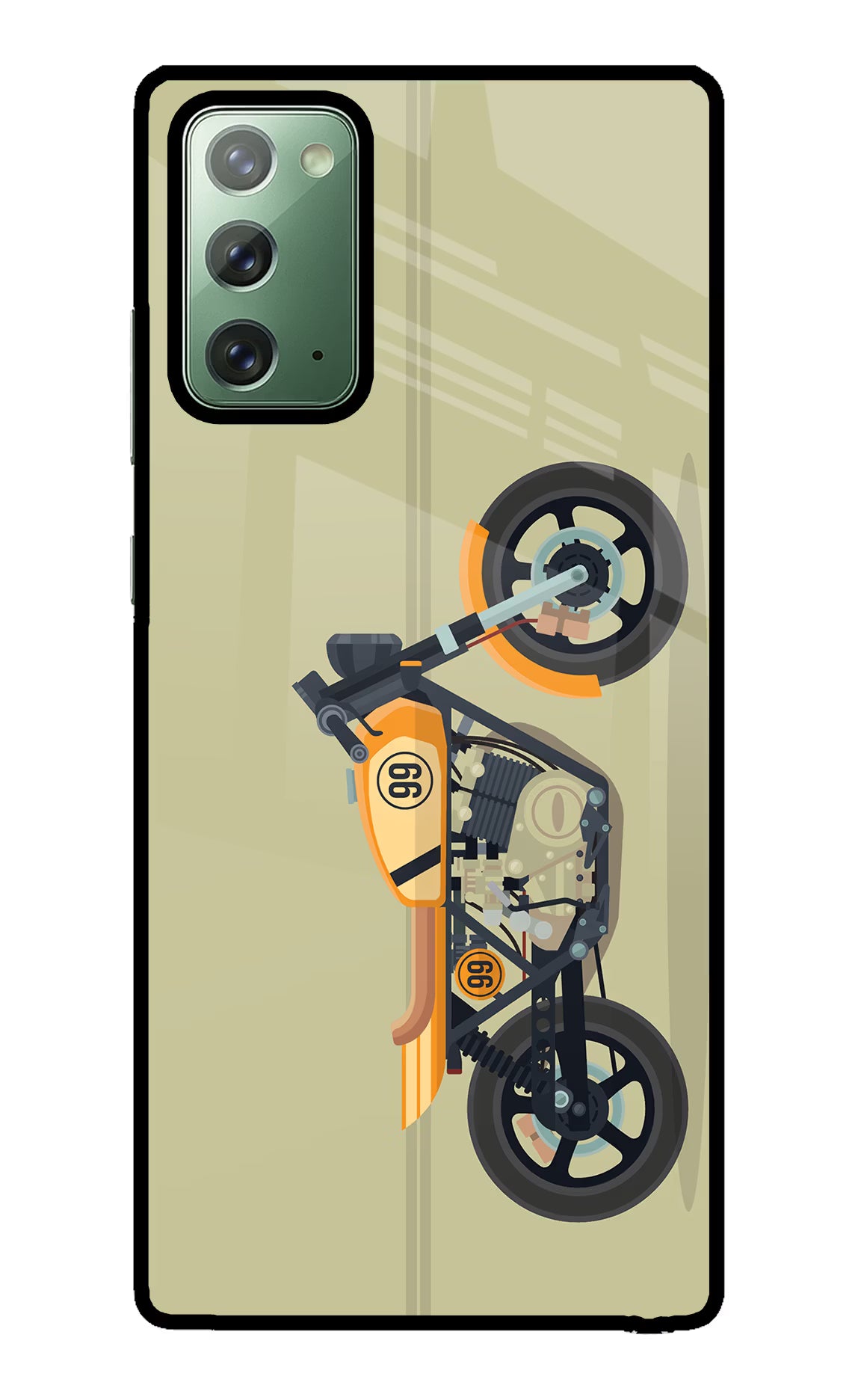 Vertical Speedster Samsung Note 20 Back Cover - Vertical Speedster Samsung Note 20 Glass Case Back Cover by Casekaro Vertical Speedster Samsung Note 20 Glass Case Back Cover by Casekaro