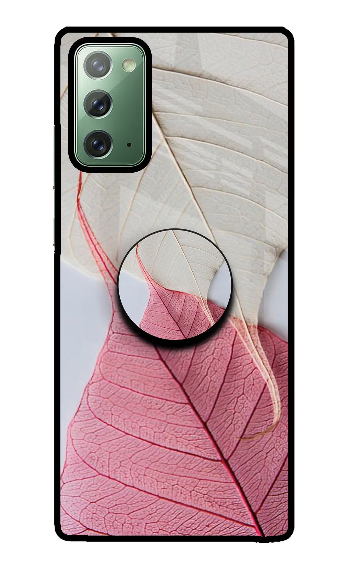White Pink Leaf Samsung Note 20 Pop Case - White Pink Leaf Samsung Note 20 Pop Case by Casekaro White Pink Leaf Samsung Note 20 Pop Case by Casekaro