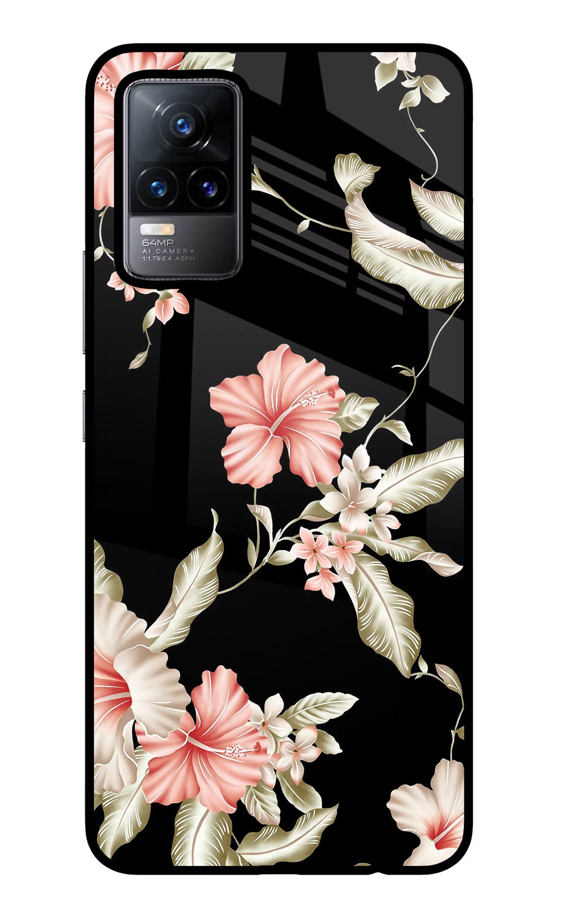 Flowers Vivo Y73/V21E 4G Glass Case - Flowers Vivo Y73/V21E 4G Glass Case Flowers Vivo Y73/V21E 4G Glass Case