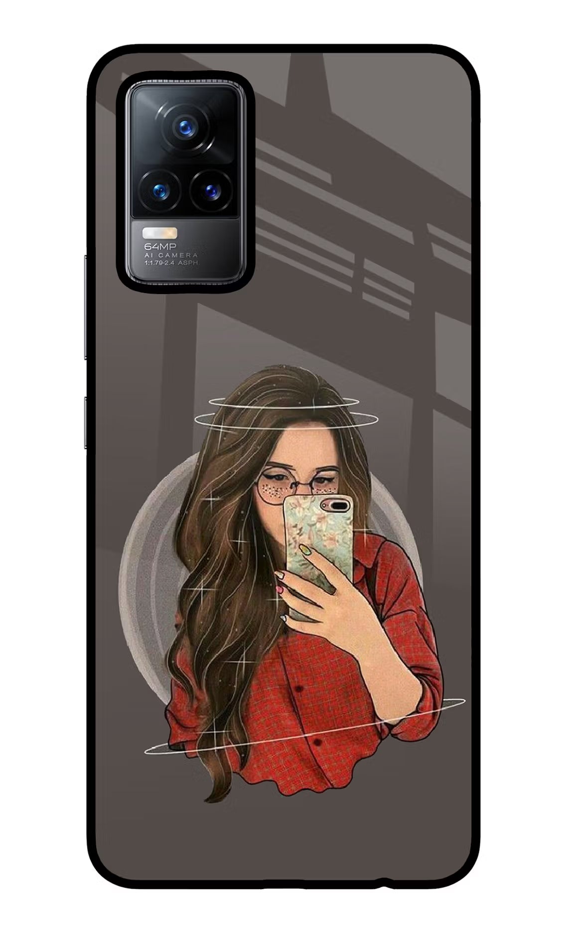 Selfie Queen Vivo Y73/V21E 4G Glass Case - Selfie Queen Vivo Y73/V21E 4G Glass Case Selfie Queen Vivo Y73/V21E 4G Glass Case