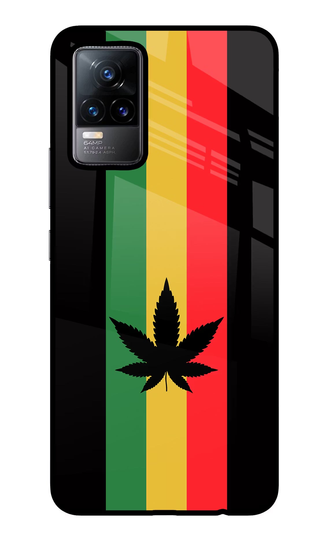 Weed Flag Vivo Y73/V21E 4G Glass Case - Weed Flag Vivo Y73/V21E 4G Glass Case Weed Flag Vivo Y73/V21E 4G Glass Case