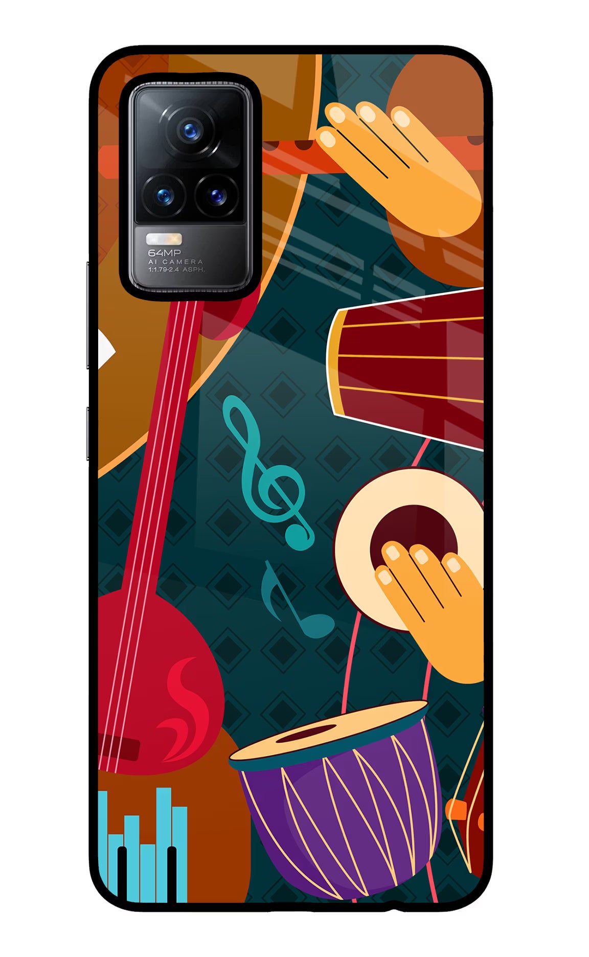 Music Instrument Vivo Y73/V21E 4G Glass Case - Music Instrument Vivo Y73/V21E 4G Glass Case Music Instrument Vivo Y73/V21E 4G Glass Case
