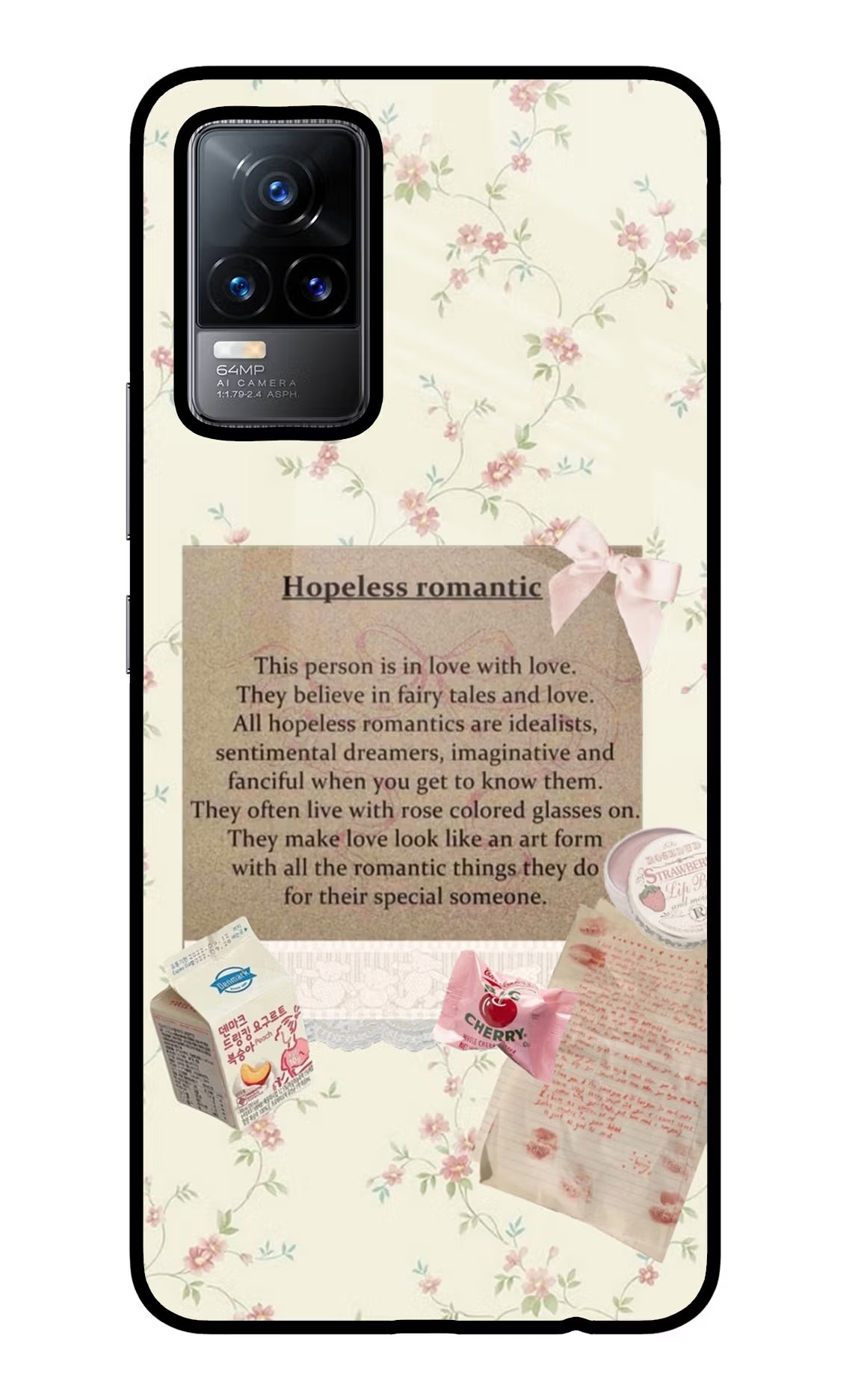 Hopeless Romantic Vivo Y73/V21E 4G Glass Case - Hopeless Romantic Vivo Y73/V21E 4G Glass Case Hopeless Romantic Vivo Y73/V21E 4G Glass Case