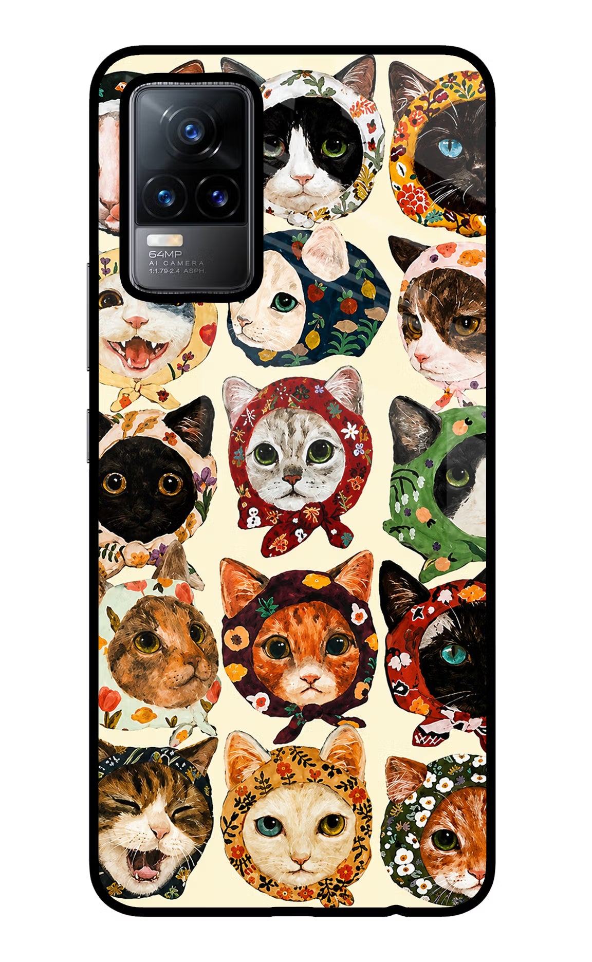 Cool Cat Vivo Y73/V21E 4G Glass Case - Cool Cat Vivo Y73/V21E 4G Glass Case Cool Cat Vivo Y73/V21E 4G Glass Case
