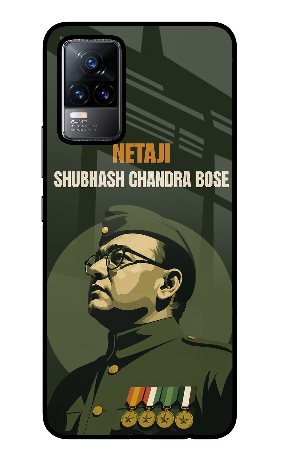 Netaji Legacy Vivo Y73/V21E 4G Glass Case - Netaji Legacy Vivo Y73/V21E 4G Glass Case Netaji Legacy Vivo Y73/V21E 4G Glass Case