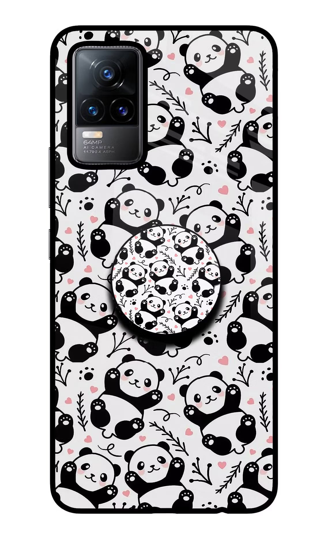 Cute Panda Vivo Y73/V21E 4G Glass Case - Cute Panda Vivo Y73/V21E 4G Glass Case Cute Panda Vivo Y73/V21E 4G Glass Case