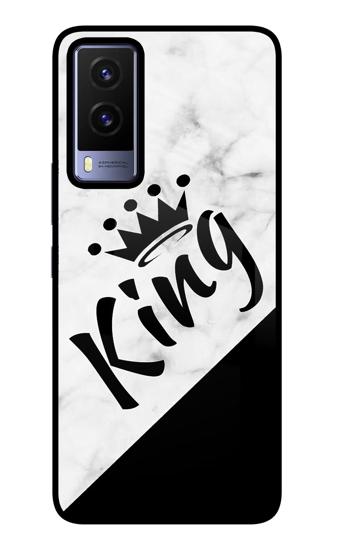 King Vivo V21E 5G Back Cover - King Vivo V21E 5G Glass Case Back Cover by Casekaro King Vivo V21E 5G Glass Case Back Cover by Casekaro