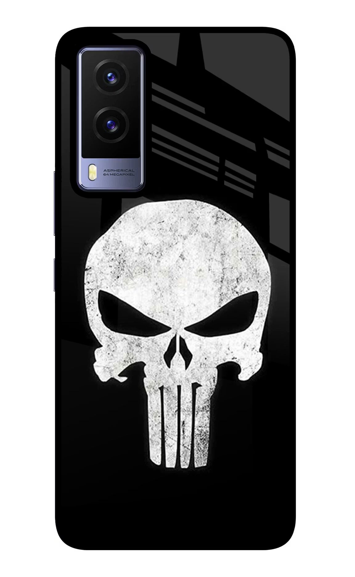 Punisher Skull Vivo V21E 5G Back Cover - Punisher Skull Vivo V21E 5G Glass Case Back Cover by Casekaro Punisher Skull Vivo V21E 5G Glass Case Back Cover by Casekaro