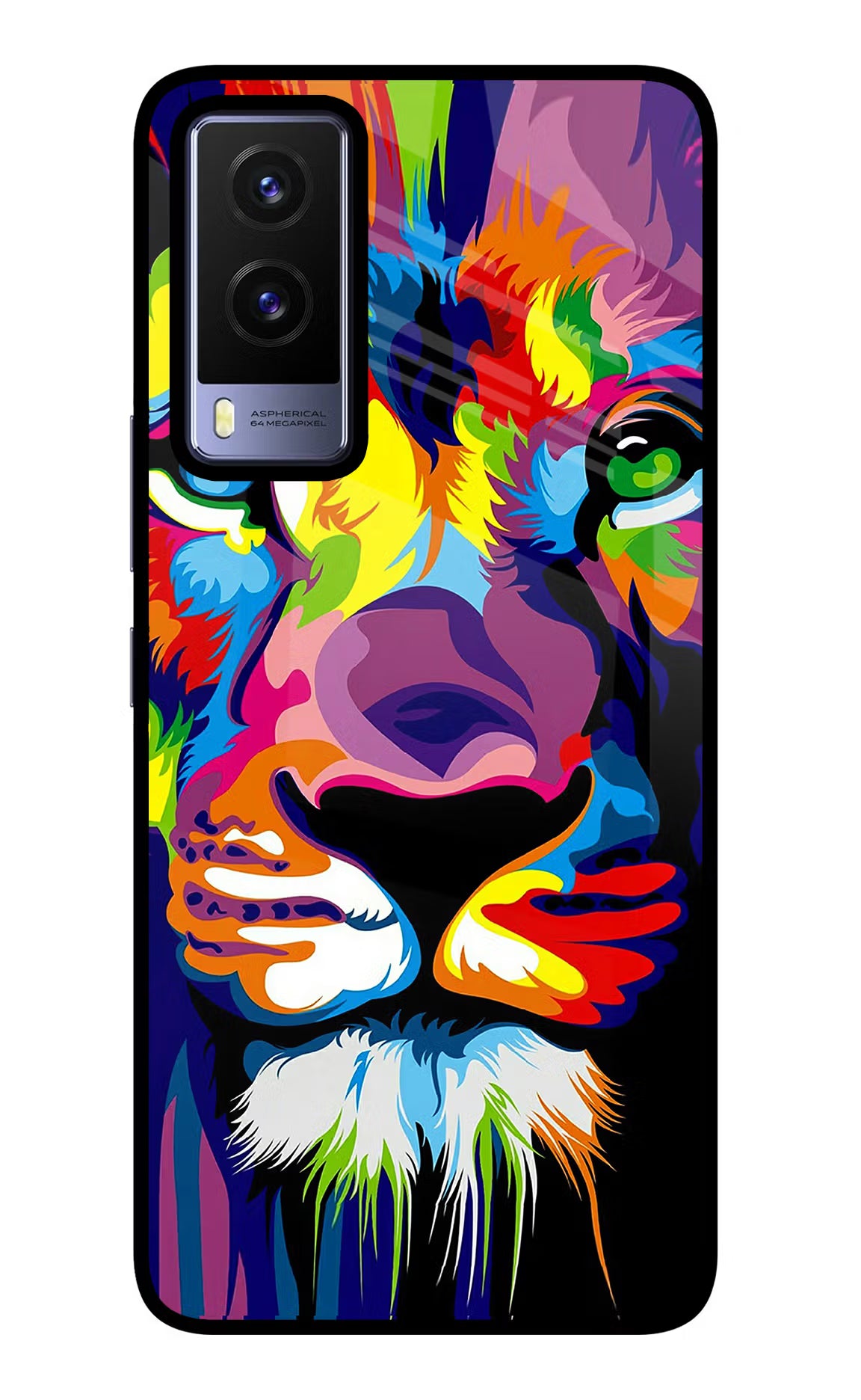 Lion Vivo V21E 5G Back Cover - Lion Vivo V21E 5G Glass Case Back Cover by Casekaro Lion Vivo V21E 5G Glass Case Back Cover by Casekaro