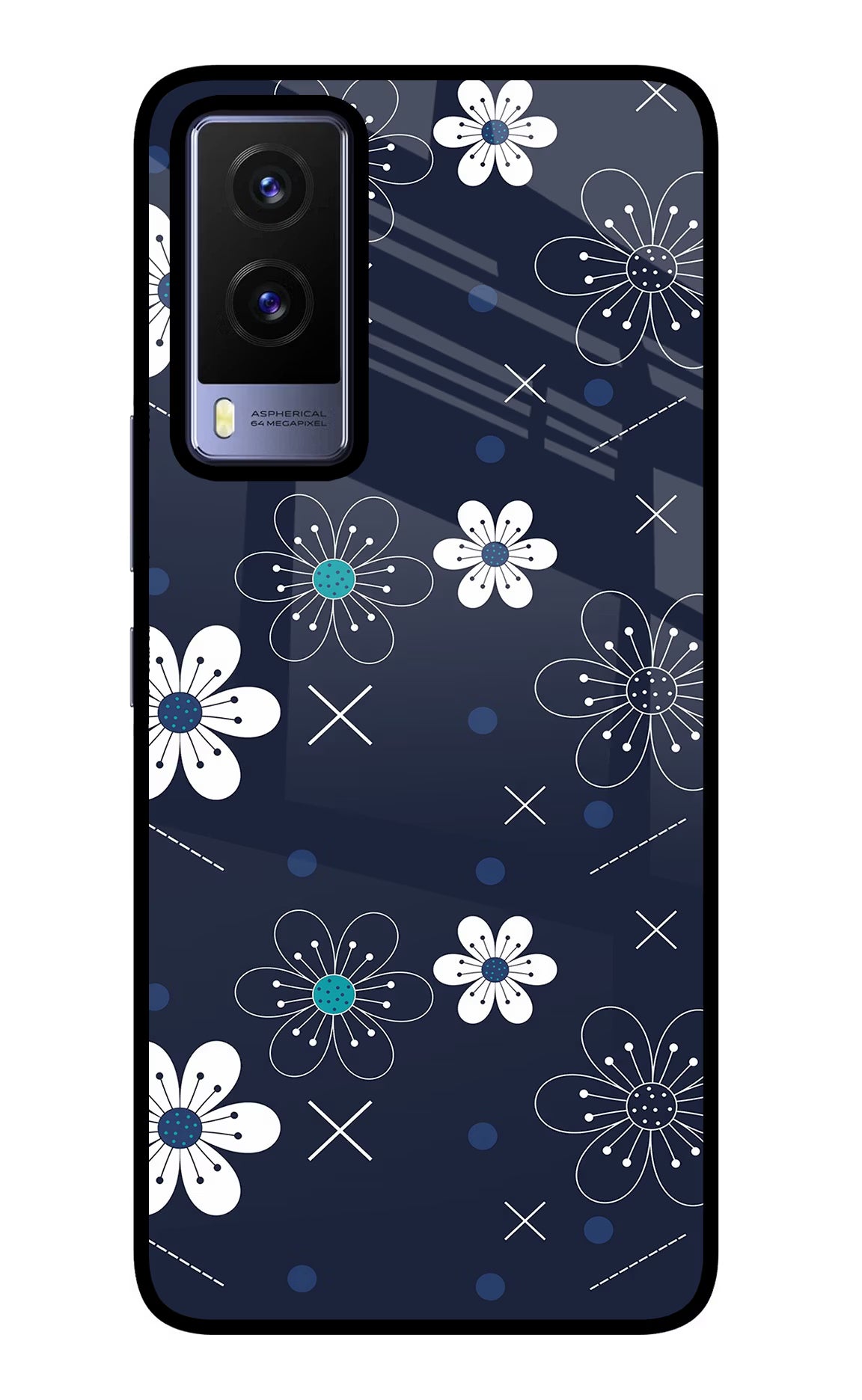 Flowers Vivo V21E 5G Glass Case - Flowers Vivo V21E 5G Glass Case Flowers Vivo V21E 5G Glass Case
