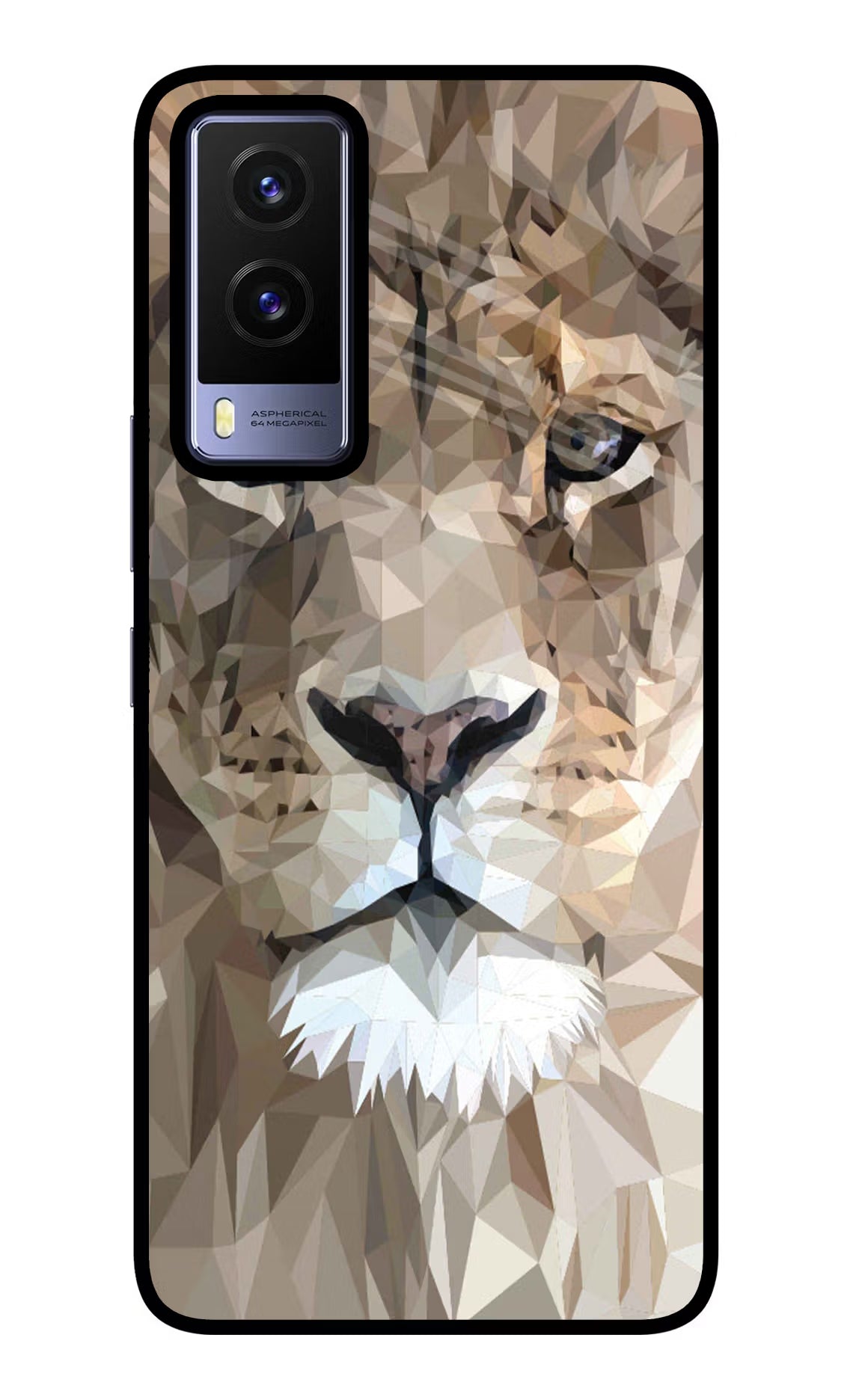 Lion Art Vivo V21E 5G Back Cover - Lion Art Vivo V21E 5G Glass Case Back Cover by Casekaro Lion Art Vivo V21E 5G Glass Case Back Cover by Casekaro
