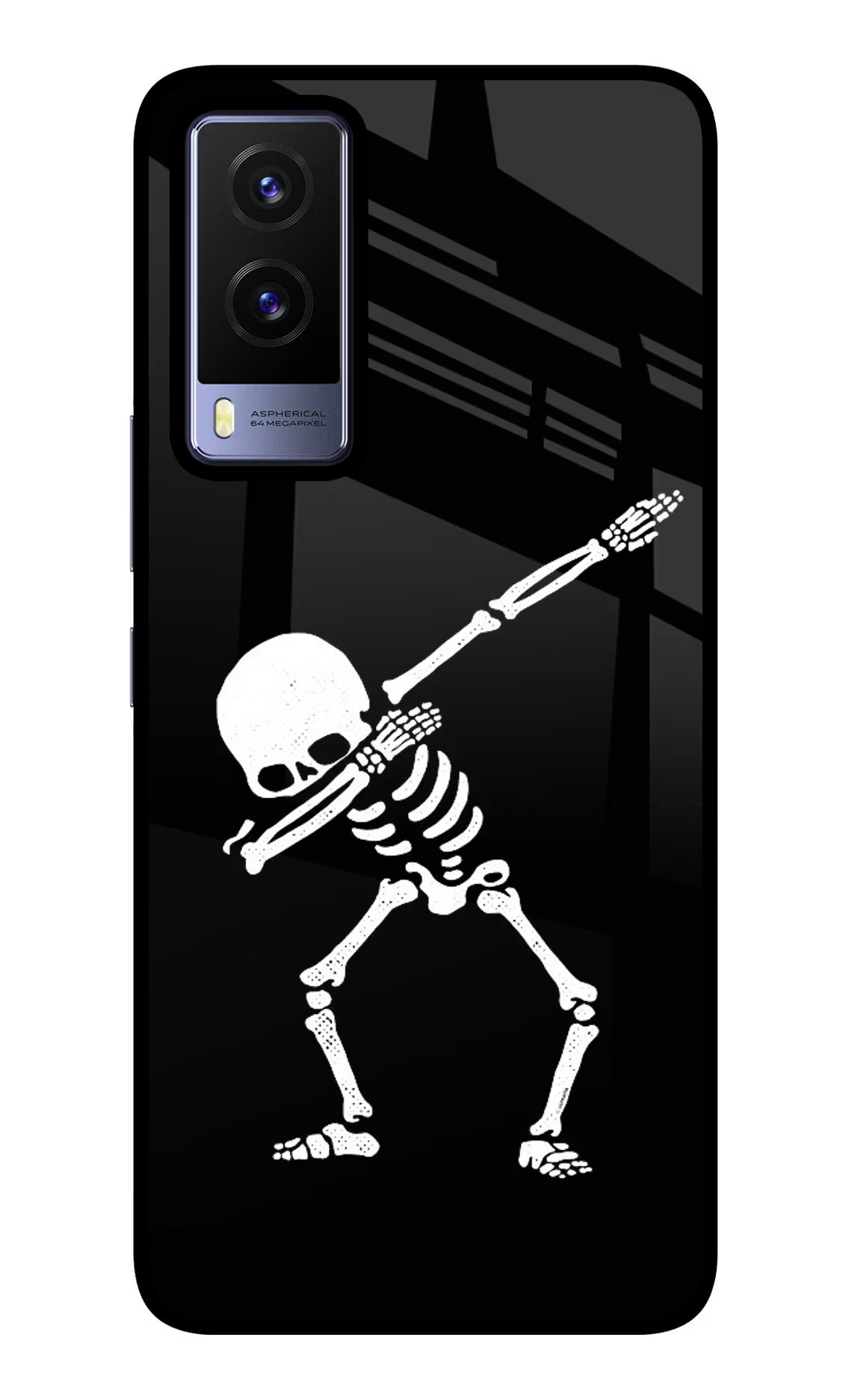 Dabbing Skeleton Art Vivo V21E 5G Glass Case - Dabbing Skeleton Art Vivo V21E 5G Glass Case Dabbing Skeleton Art Vivo V21E 5G Glass Case