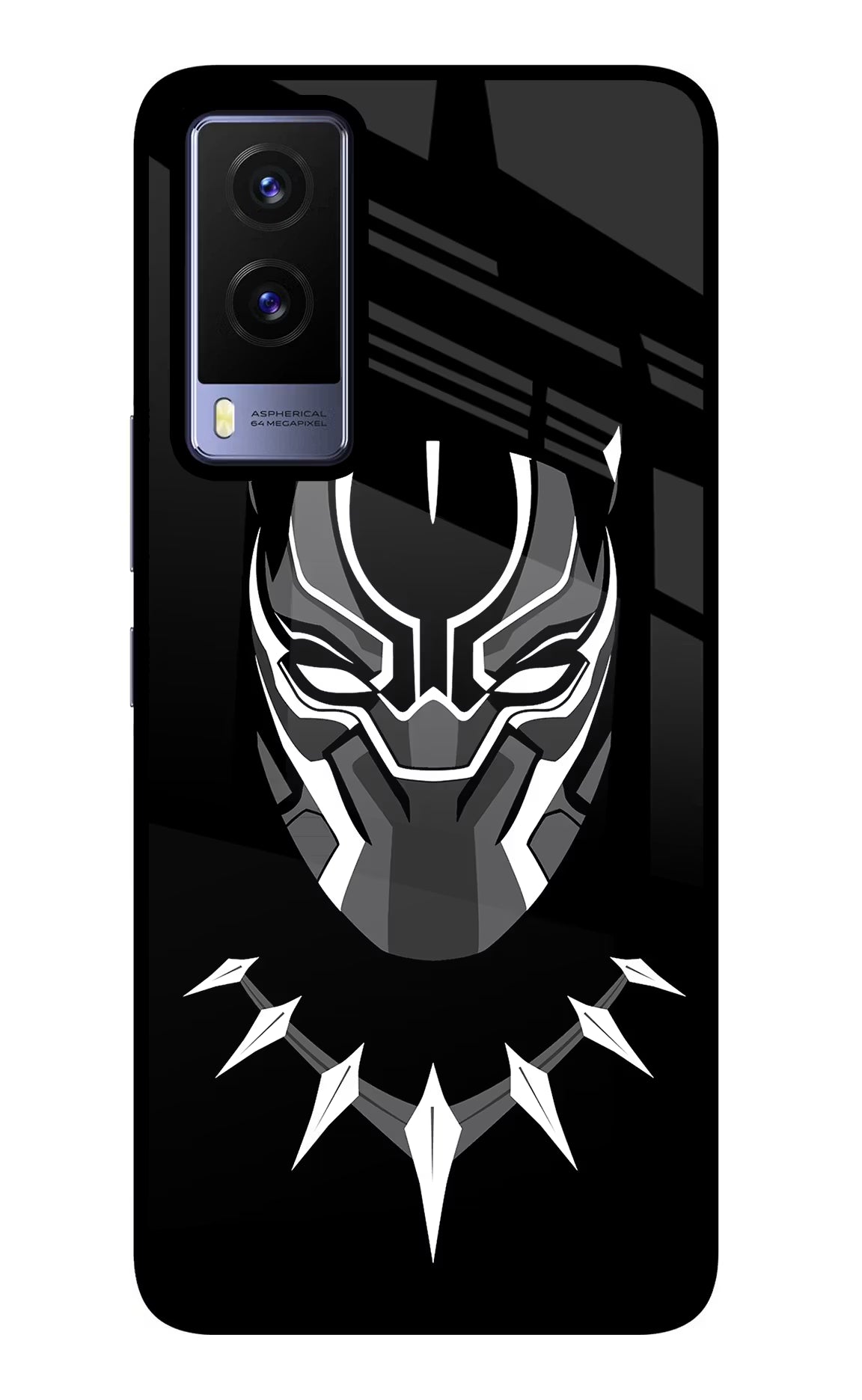 Black Panther Vivo V21E 5G Back Cover - Black Panther Vivo V21E 5G Glass Case Back Cover by Casekaro Black Panther Vivo V21E 5G Glass Case Back Cover by Casekaro