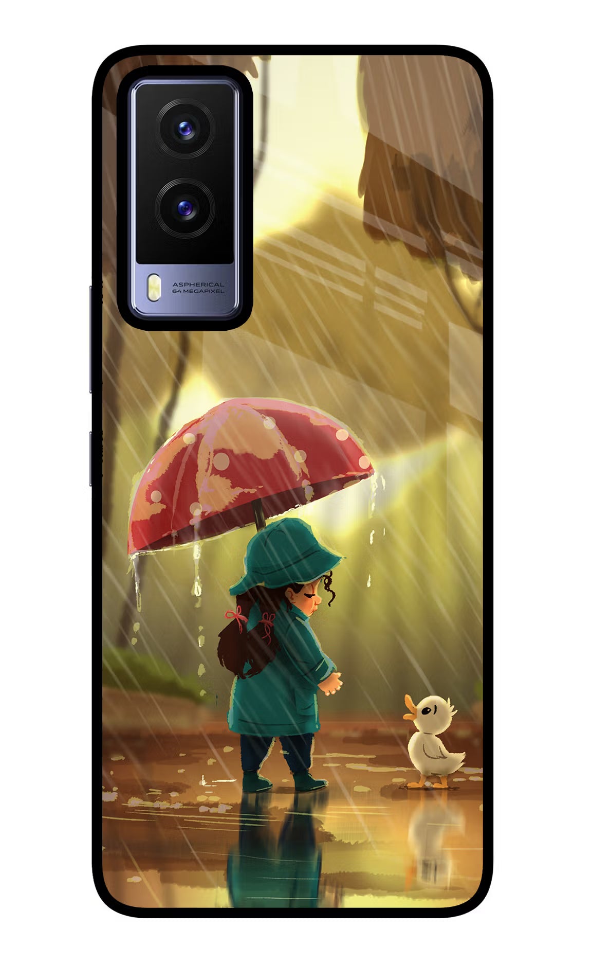 Rainy Day Vivo V21E 5G Back Cover - Rainy Day Vivo V21E 5G Glass Case Back Cover by Casekaro Rainy Day Vivo V21E 5G Glass Case Back Cover by Casekaro