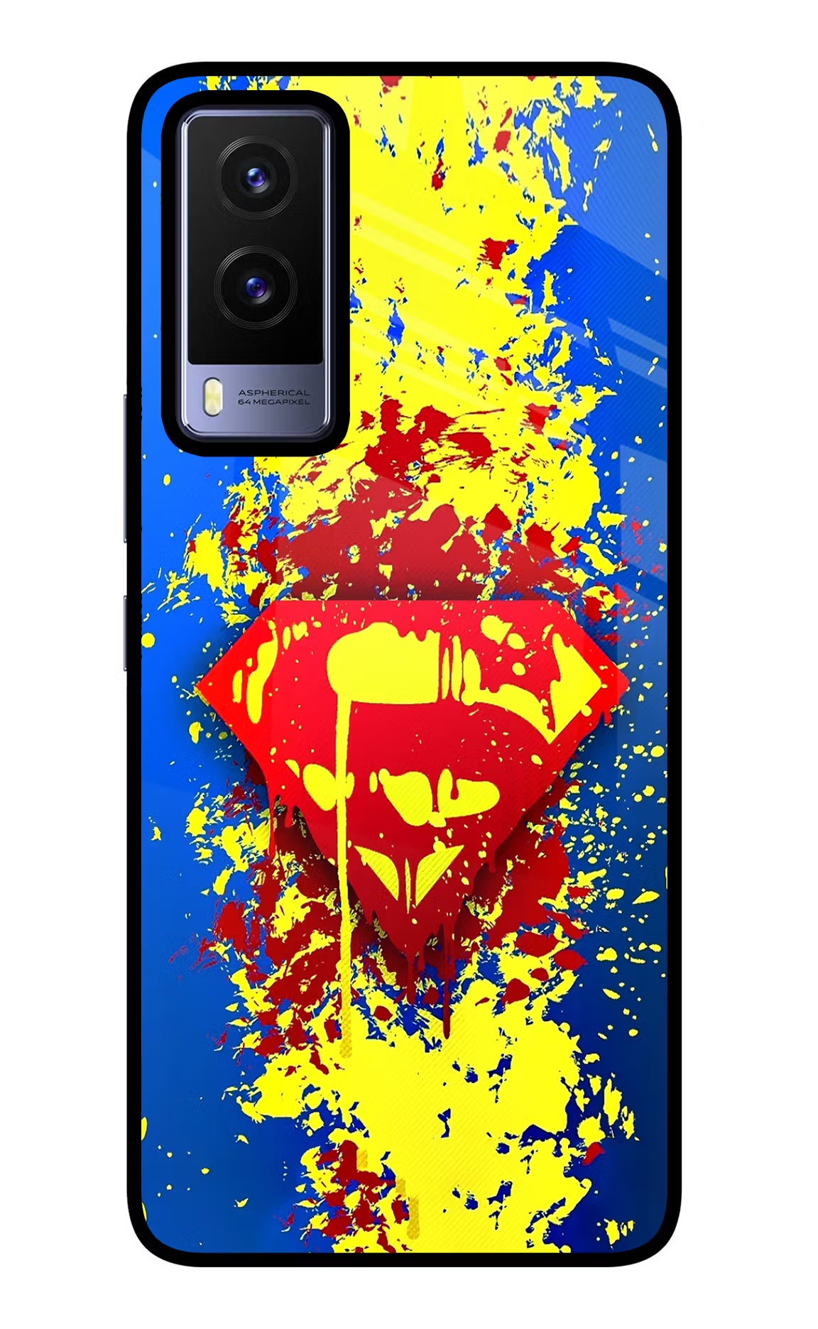 Superman logo Vivo V21E 5G Back Cover - Superman logo Vivo V21E 5G Glass Case Back Cover by Casekaro Superman logo Vivo V21E 5G Glass Case Back Cover by Casekaro