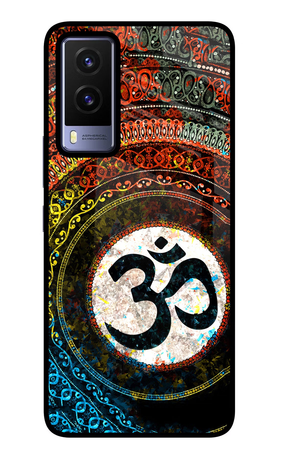 Om Cultural Vivo V21E 5G Back Cover - Om Cultural Vivo V21E 5G Glass Case Back Cover by Casekaro Om Cultural Vivo V21E 5G Glass Case Back Cover by Casekaro