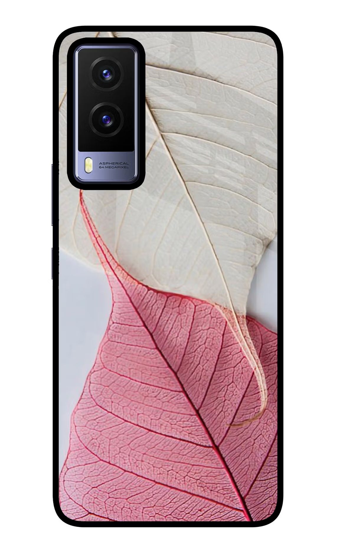 White Pink Leaf Vivo V21E 5G Glass Case - White Pink Leaf Vivo V21E 5G Glass Case White Pink Leaf Vivo V21E 5G Glass Case