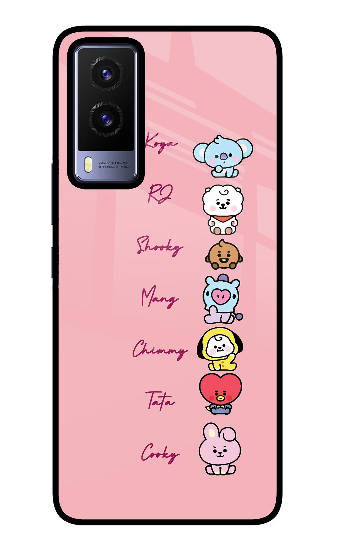BTS names Vivo V21E 5G Glass Case - BTS names Vivo V21E 5G Glass Case BTS names Vivo V21E 5G Glass Case