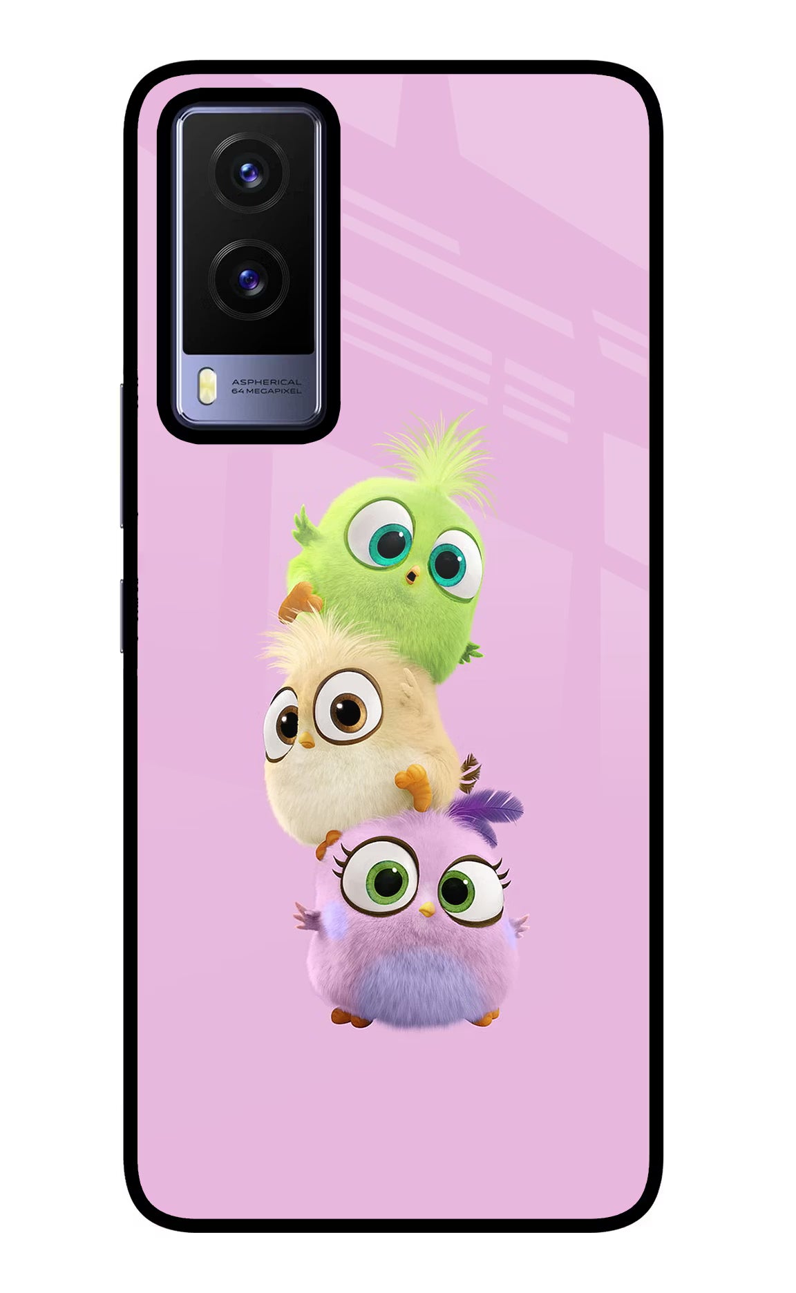 Cute Little Birds Vivo V21E 5G Back Cover - Cute Little Birds Vivo V21E 5G Glass Case Back Cover by Casekaro Cute Little Birds Vivo V21E 5G Glass Case Back Cover by Casekaro
