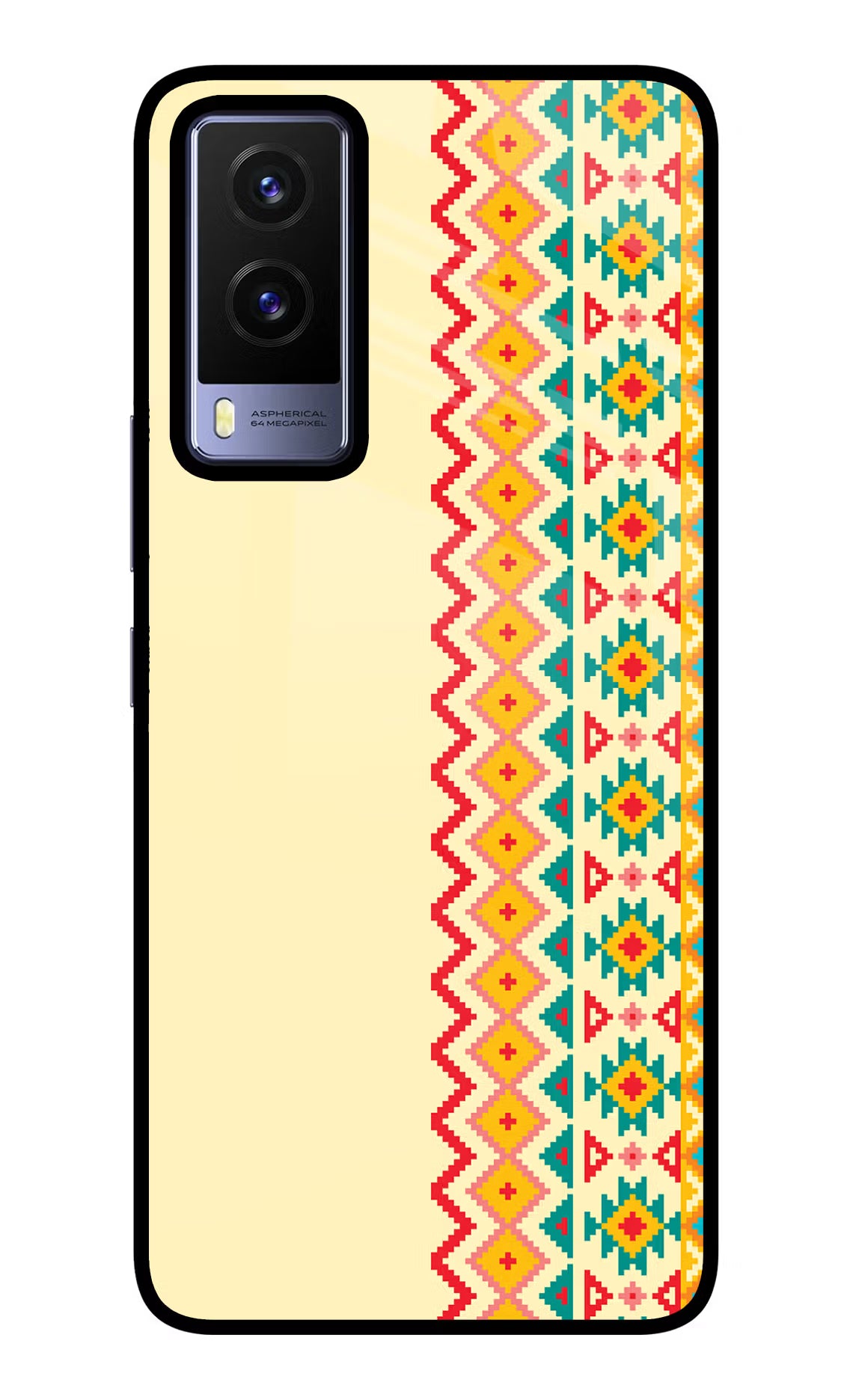 Ethnic Seamless Vivo V21E 5G Back Cover - Ethnic Seamless Vivo V21E 5G Glass Case Back Cover by Casekaro Ethnic Seamless Vivo V21E 5G Glass Case Back Cover by Casekaro
