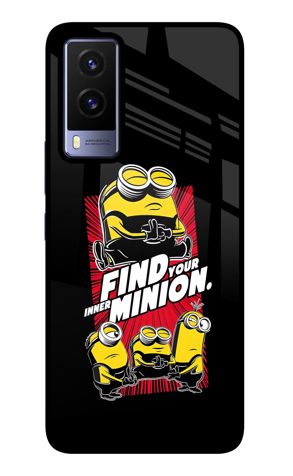 Find your inner Minion Vivo V21E 5G Back Cover - Find your inner Minion Vivo V21E 5G Glass Case Back Cover by Casekaro Find your inner Minion Vivo V21E 5G Glass Case Back Cover by Casekaro