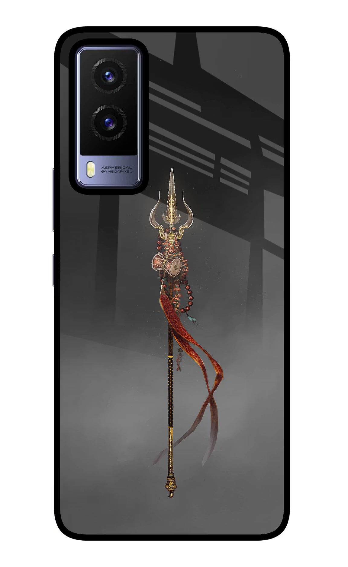 Shiv Trishul Vivo V21E 5G Back Cover - Shiv Trishul Vivo V21E 5G Glass Case Back Cover by Casekaro Shiv Trishul Vivo V21E 5G Glass Case Back Cover by Casekaro