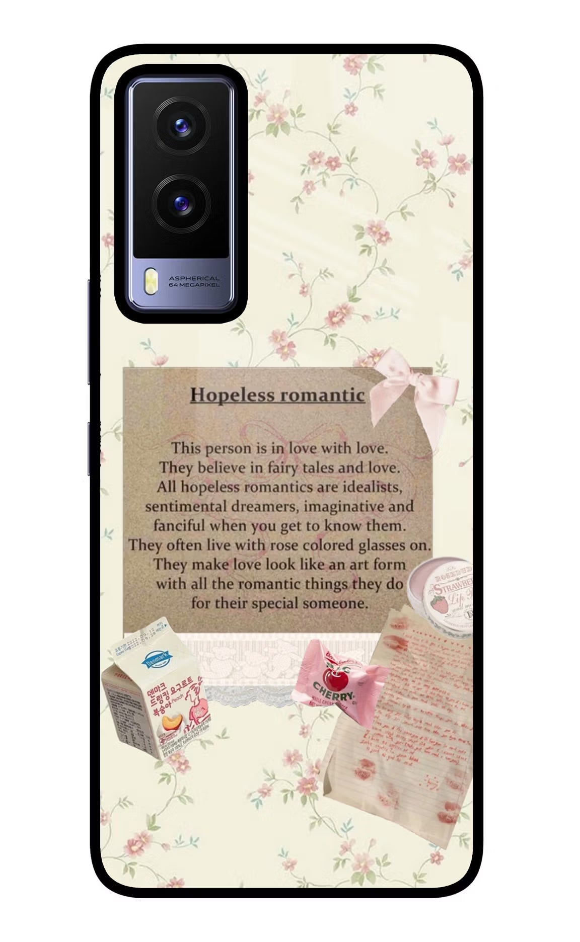 Hopeless Romantic Vivo V21E 5G Back Cover - Hopeless Romantic Vivo V21E 5G Glass Case Back Cover by Casekaro Hopeless Romantic Vivo V21E 5G Glass Case Back Cover by Casekaro