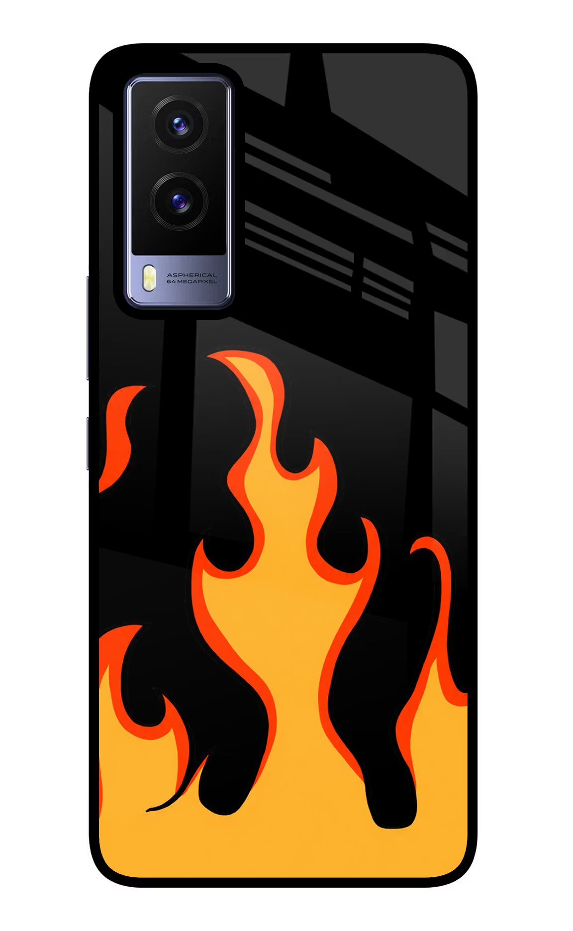 Fired Up – Black Vivo V21E 5G Back Cover - Fired Up – Black Vivo V21E 5G Glass Case Back Cover by Casekaro Fired Up – Black Vivo V21E 5G Glass Case Back Cover by Casekaro