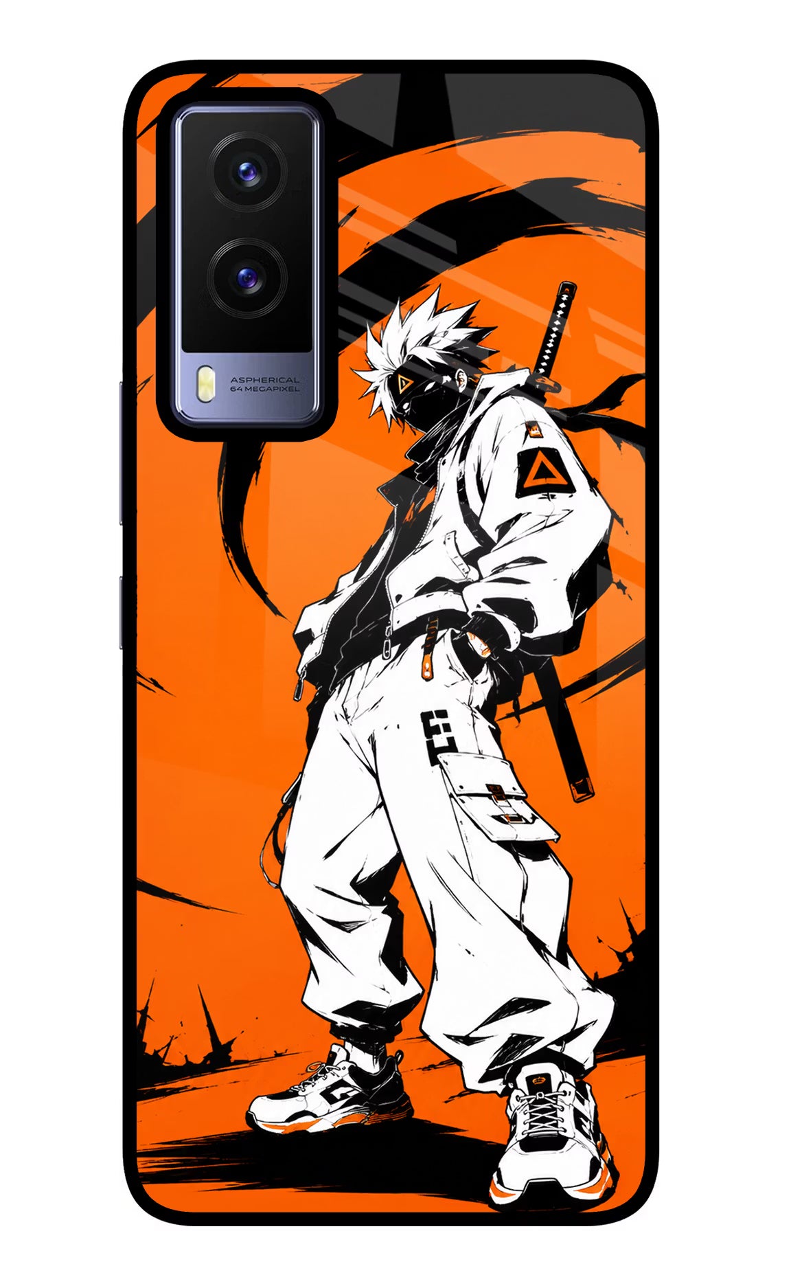 Street Samurai Vivo V21E 5G Back Cover - Street Samurai Vivo V21E 5G Glass Case Back Cover by Casekaro Street Samurai Vivo V21E 5G Glass Case Back Cover by Casekaro