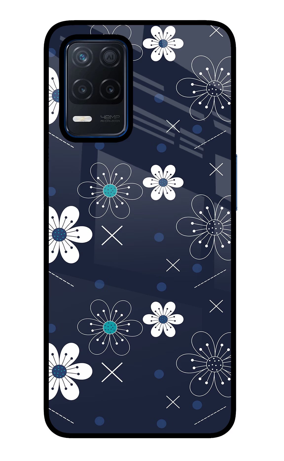 Flowers Realme Narzo 30 5G Glass Case - Flowers Realme Narzo 30 5G Glass Case Flowers Realme Narzo 30 5G Glass Case