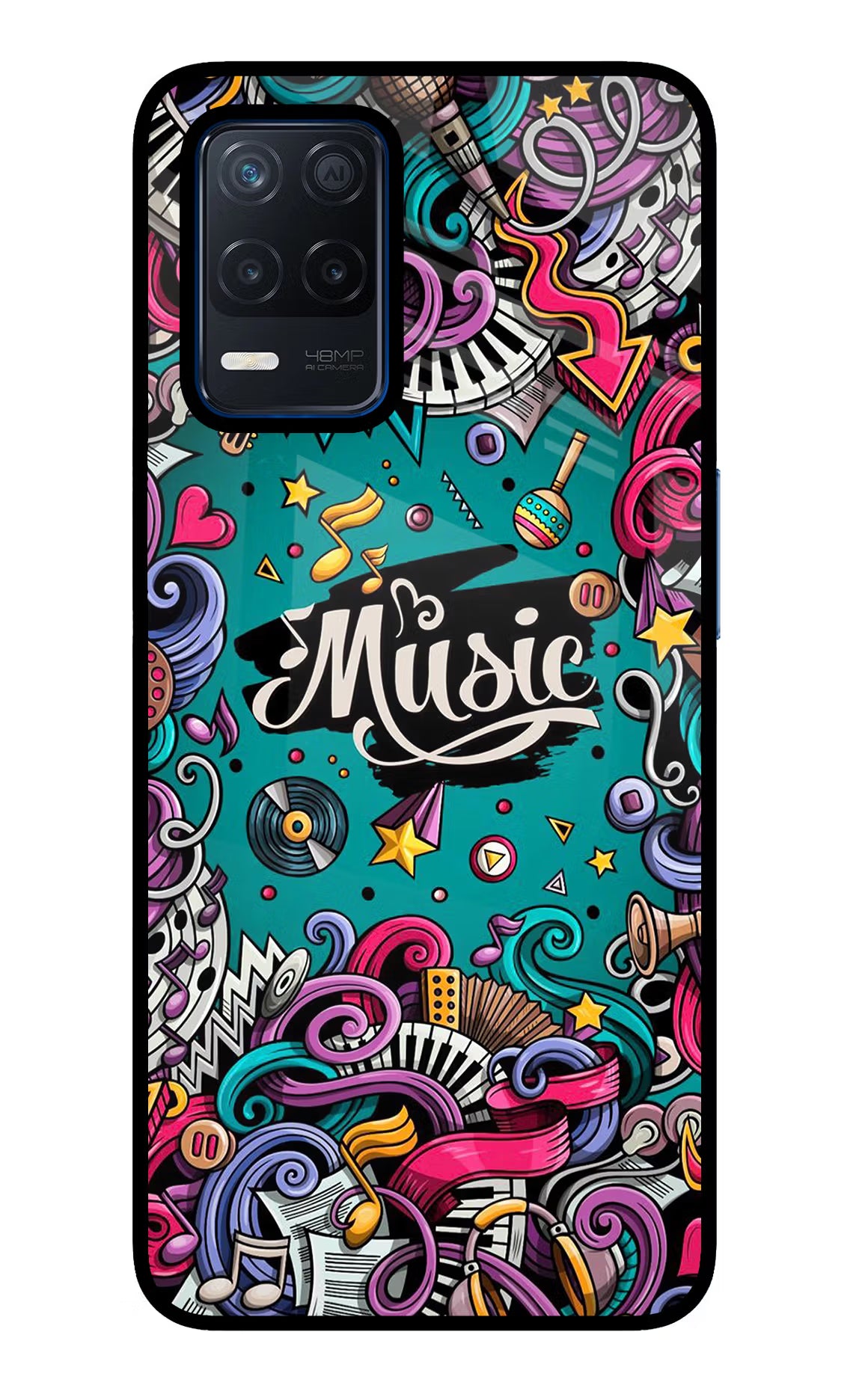Music Graffiti Realme Narzo 30 5G Glass Case - Music Graffiti Realme Narzo 30 5G Glass Case Music Graffiti Realme Narzo 30 5G Glass Case