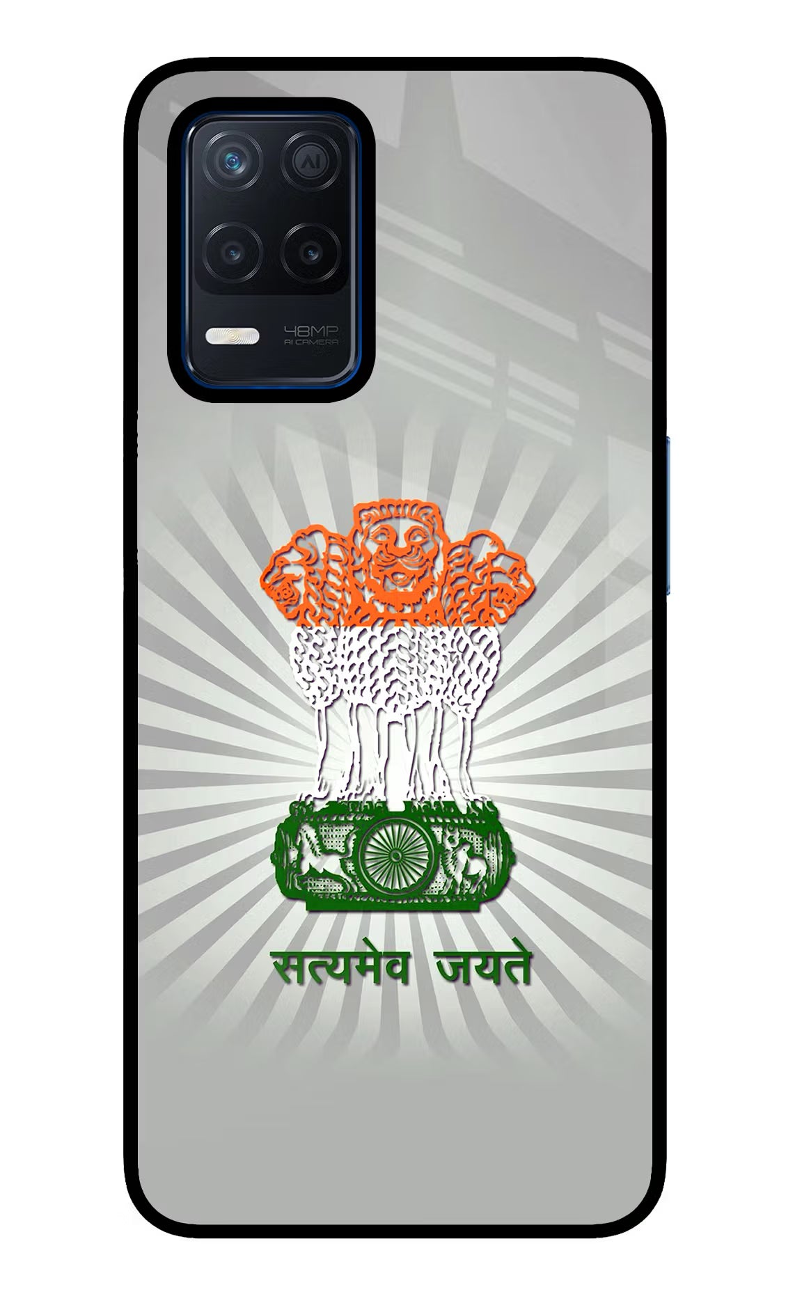Satyamev Jayate Art Realme Narzo 30 5G Glass Case - Satyamev Jayate Art Realme Narzo 30 5G Glass Case Satyamev Jayate Art Realme Narzo 30 5G Glass Case