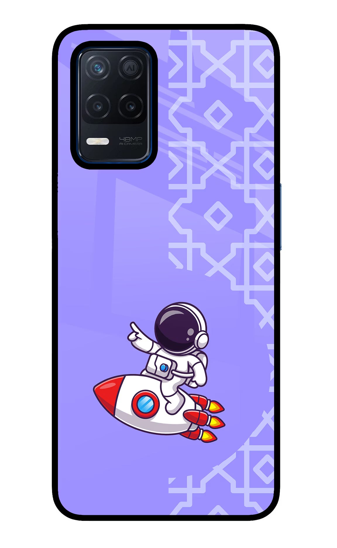 Cute Astronaut Realme Narzo 30 5G Glass Case - Cute Astronaut Realme Narzo 30 5G Glass Case Cute Astronaut Realme Narzo 30 5G Glass Case