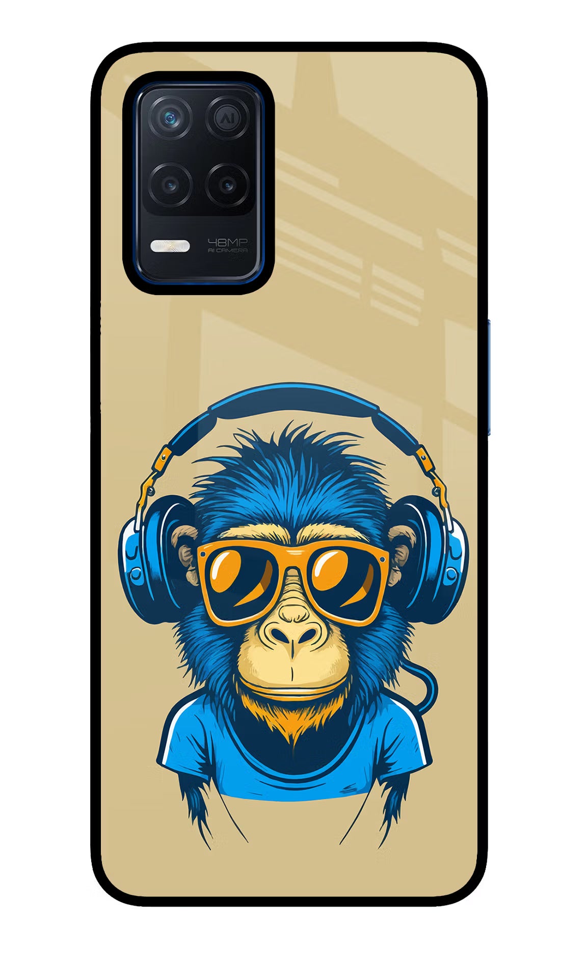 Monkey Headphone Realme Narzo 30 5G Glass Case - Monkey Headphone Realme Narzo 30 5G Glass Case Monkey Headphone Realme Narzo 30 5G Glass Case