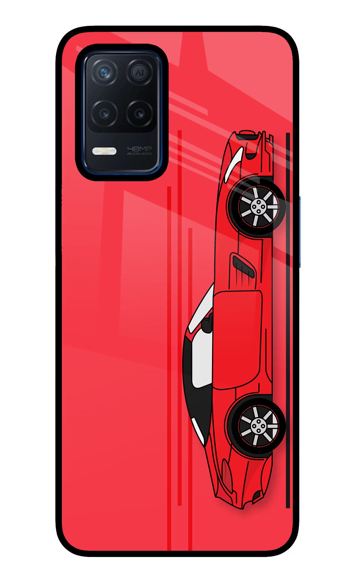 Red Velocity Realme Narzo 30 5G Glass Case - Red Velocity Realme Narzo 30 5G Glass Case Red Velocity Realme Narzo 30 5G Glass Case