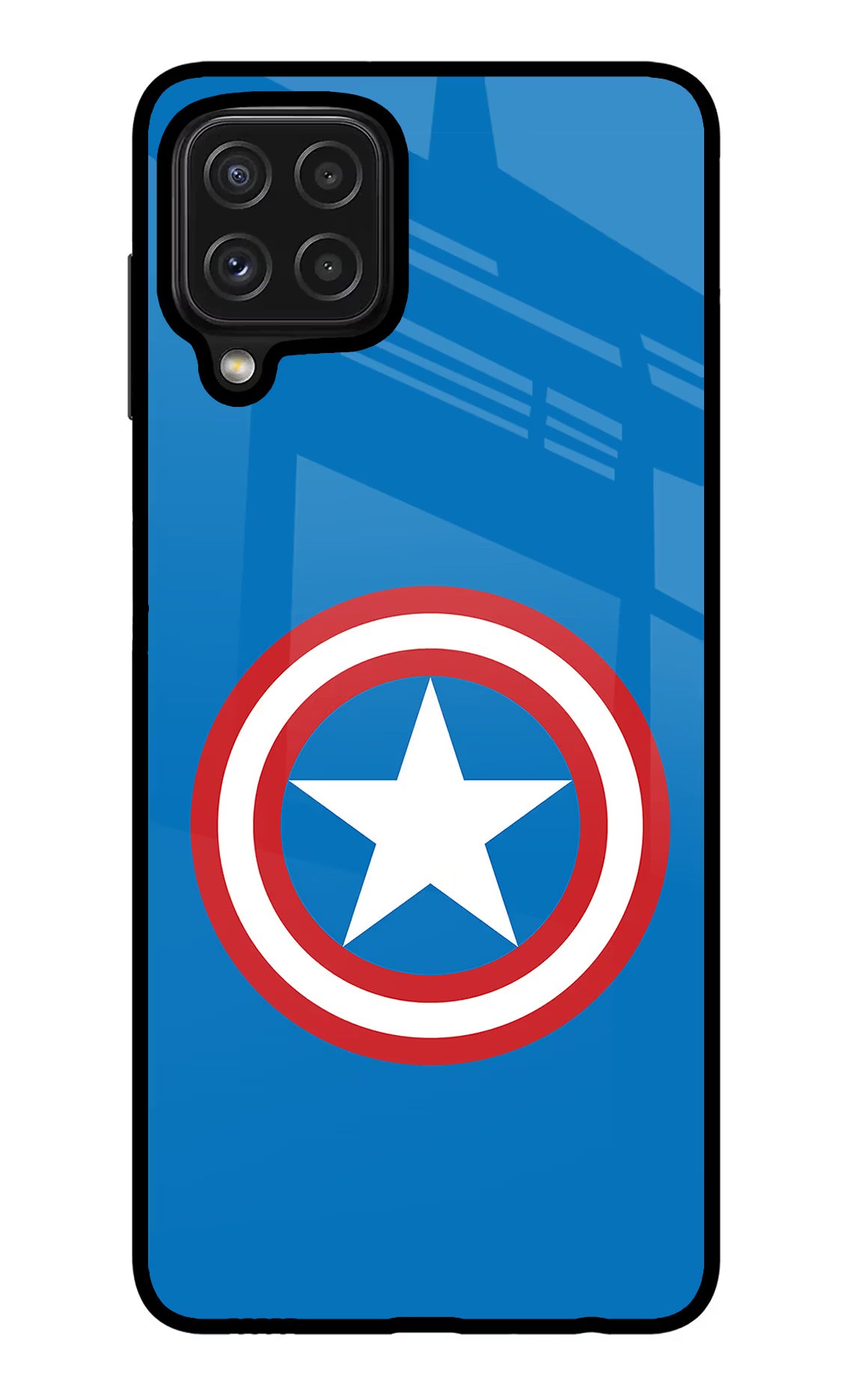 Captain America Logo Samsung M32 Back Cover - Captain America Logo Samsung M32 Glass Case Back Cover by Casekaro Captain America Logo Samsung M32 Glass Case Back Cover by Casekaro
