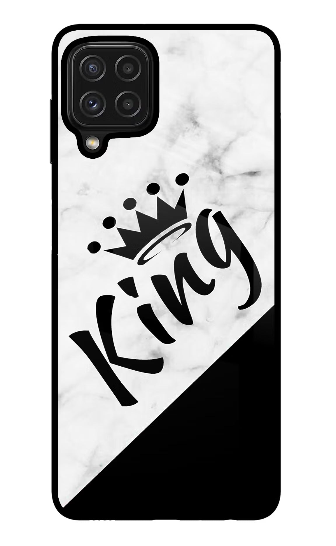 King Samsung M32 Back Cover - King Samsung M32 Glass Case Back Cover by Casekaro King Samsung M32 Glass Case Back Cover by Casekaro