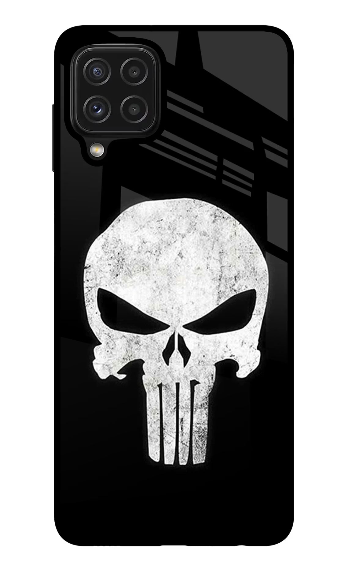 Punisher Skull Samsung M32 Back Cover - Punisher Skull Samsung M32 Glass Case Back Cover by Casekaro Punisher Skull Samsung M32 Glass Case Back Cover by Casekaro