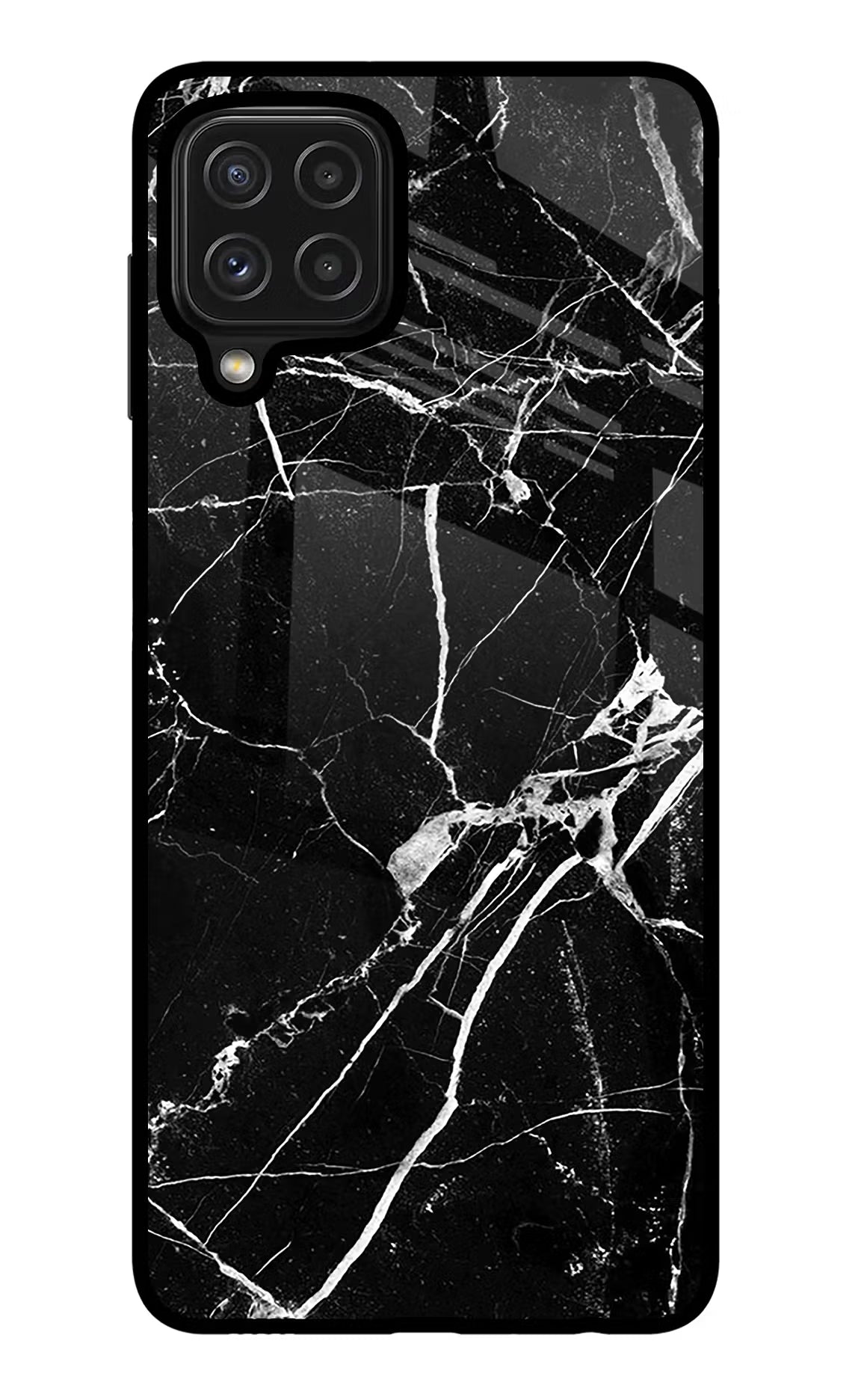 Black Marble Pattern Samsung M32 Back Cover - Black Marble Pattern Samsung M32 Glass Case Back Cover by Casekaro Black Marble Pattern Samsung M32 Glass Case Back Cover by Casekaro