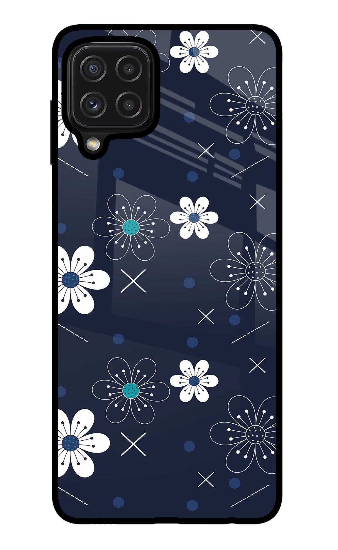 Flowers Samsung M32 Back Cover - Flowers Samsung M32 Glass Case Back Cover by Casekaro Flowers Samsung M32 Glass Case Back Cover by Casekaro